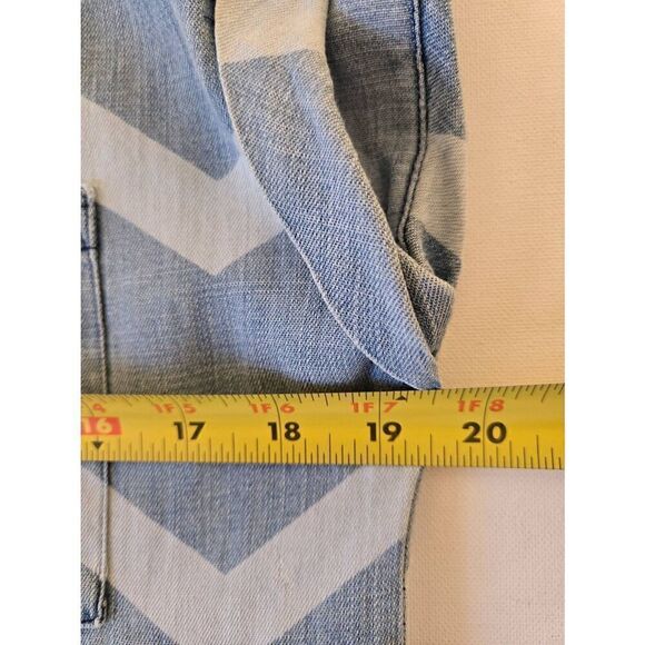 Billy T Lila Shirtdress Womens Denim Chevron Button Front Blue Dress Small - Picture 8 of 12